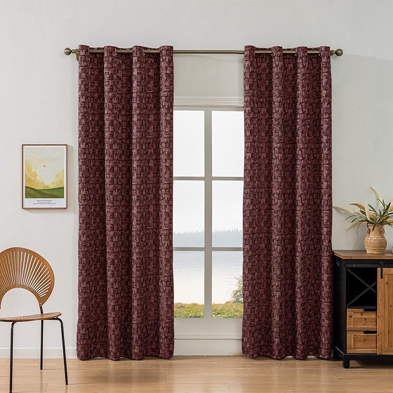 Blackout Jacquard Curtains Plaid Living Room Bedroom Multiple Sizes Available
