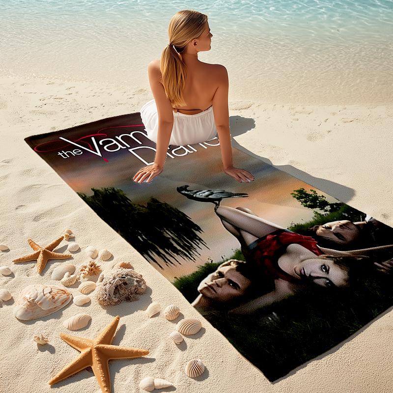 1pc The Vampire Diaries4 Beach Towel, Comfortable and Thick, and Swimming/Bath/Picnic/Camping Towel, Suitable for Seaside Beaches