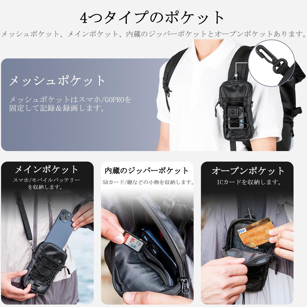 JJC Smartphone Pouch with GoPro Backpack Clip for Outdoor Attaches To Your or and Doubles As a Handheld Features Pockets for Small Perfect for