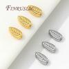 18K Gold Plated Spacer Beads Brass Leaf Shape Bead Separators For Beads Accessories For Bracelets DIY Jewelry Making Supplies