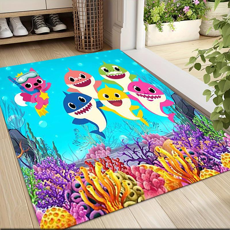 1 ks Kobercový kobereček Baby Shark Family Adventure Přizpůsobitelný Měkký Omyvatelný Protiskluzový Domácí Obývací Pokoj Podložky pod Pohovku Personalizovaný Kobereček 0917306