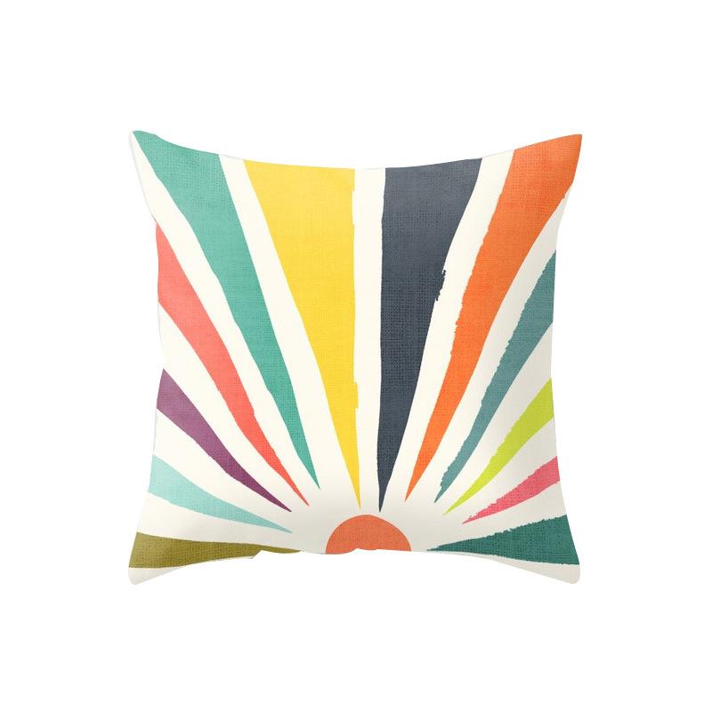 Car Waist Pillow Sofa Pillow Case Cartoon Sunrise Pattern Car Cushion Pillow Soft