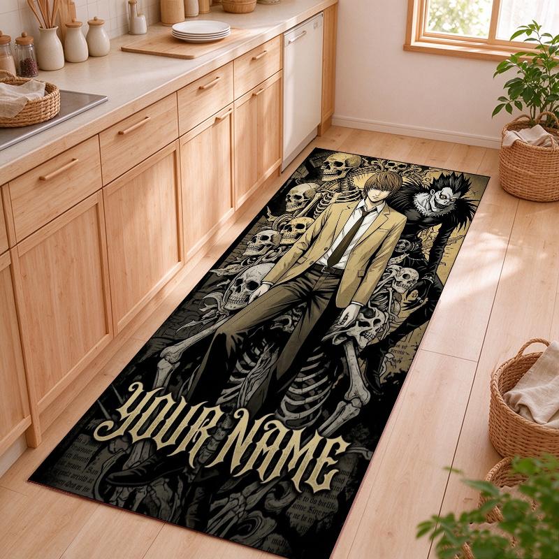 Death Note Customizable name kitchen floor mat easy to clean and wipe down Suitable for kitchens living rooms and entryways—a perfec