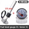 100-500mm Stainless Steel Marine Fuel Level Gauge Sensor Fit Boat Car Fuel Level Gauge Meter 0-190 ohm with Red Backlight 9-32V