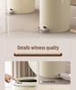 Light Luxury Pedal-Operated Metal Trash Can with Dual Lid, Large Capacity for Bathroom & Living Room
