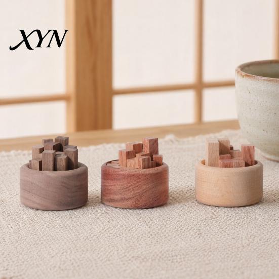 Safe Fireless Fragrance Diffuser Wooden Essential Oil Diffuser, Beech Wood Aromatherapy Micro-landscape Small Round for Home Offices Cars Yoga