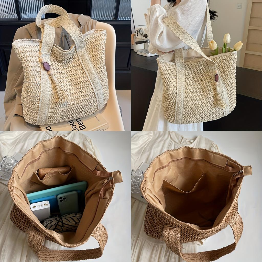 New women's straw shoulder bag tote bag