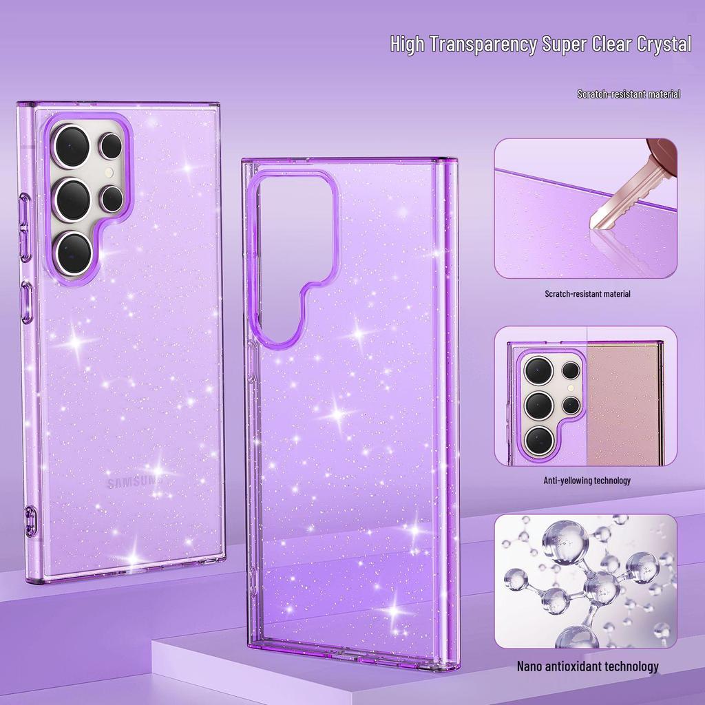 Samsung S26 Ultra Phone Case - A57/A37 High Transparency Glitter Starry Sky A56 Drop Protection S25 FE Cover