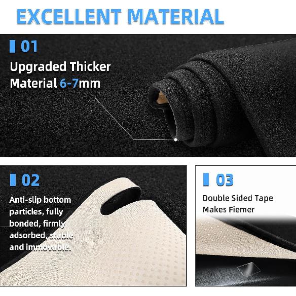 SKYLOTEC Dashboard Mats Dash Covers Pad Compatible with Ford Edge 2015 2016 2017 2018-2024 2025 Dash Carpet Protector