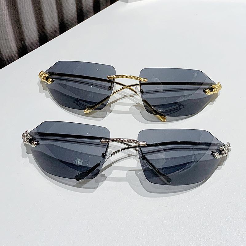 Cat'S Eye Sunglasses Metal Trend Sunglasses Borderless Leopard Head Glasses