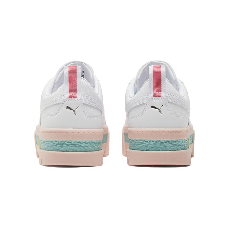 Puma Mayze Pop Women White Lotus Pink Low Top Sneakers 381889-01