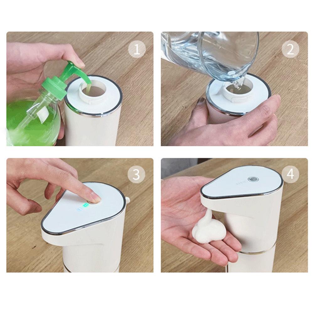 3pcs/set Automatic Soap Dispenser 116x75x196mm Infrared-sensing Technology Soap Dispenser Adjustable Foam,350ml USB Rechargeable