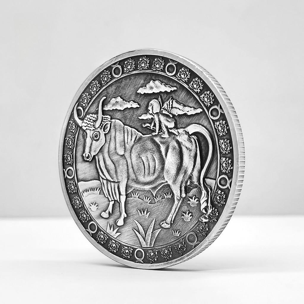 Monete d'Argento Zodiacali, Dodici Segni Zodiacali, Monete Creative, Capricorno, Leone, Vergine, Regali in Metallo