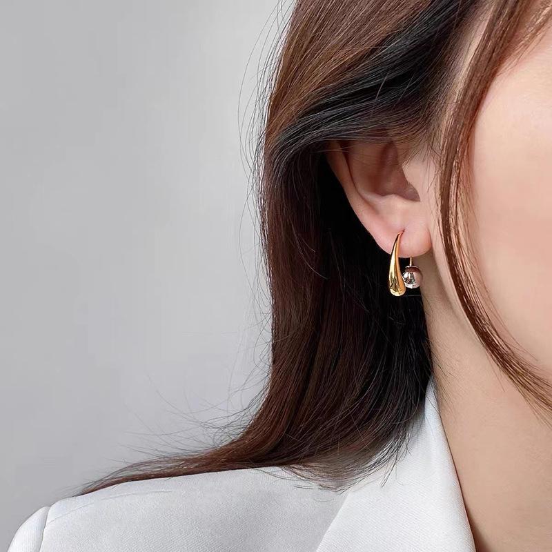 Water Drop Round Ball Metal Earrings For Women Retro Luxury Fashion Party Ear Jewelry Girl's Gifts