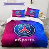 Paris Saint-Germain Fußballclub Muster Bettwäsche Bettdecken-Set Heimdekoration Geschenk (1 Bettbezug + 2 Kissenbezüge (ohne Füllung))