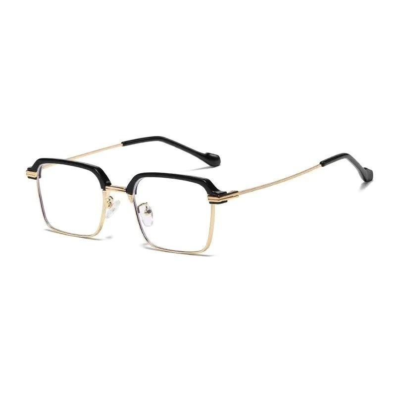 5PCS Eyeglasses Business Vintage Eyebrow Line Square Men's Eyeglass Frame Unique Board Material Women's Semi-frame