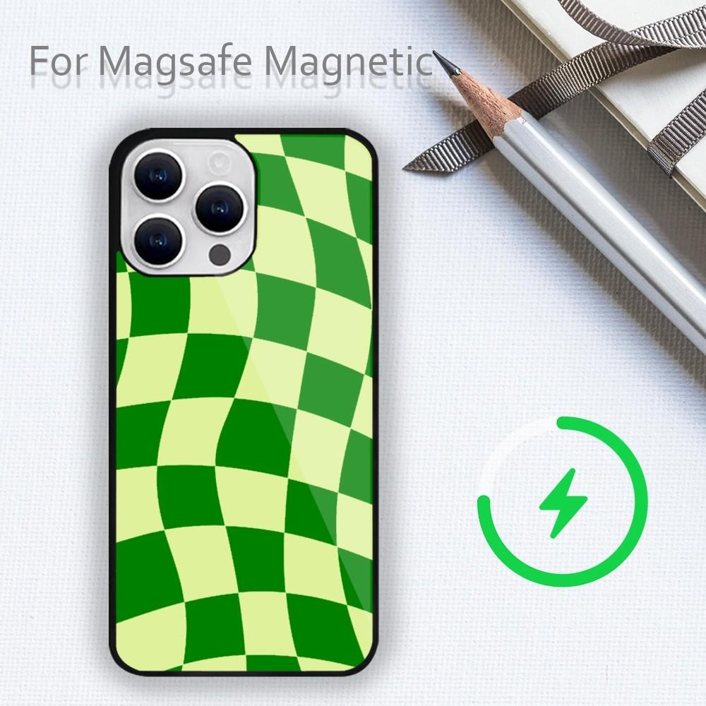 Crazy Checkered Phone Case For iPhone 15 14 13 12 11 Plus Pro Max Magsafe Magnetic Wireless Charging