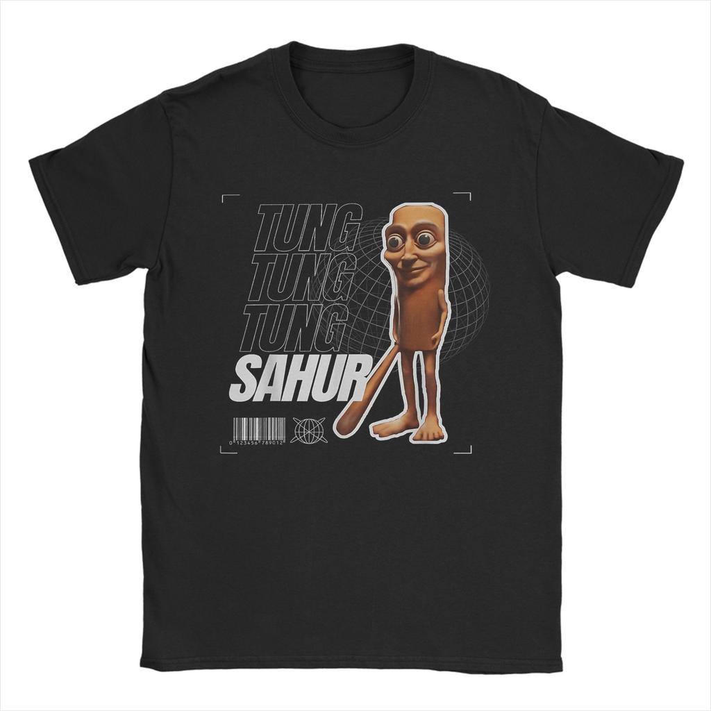 Women Men Humor Tung Tung Tung Sahur Funny Meme Italian TShirts for Men  Awesome 100 Cotton Tee Shirt Short Sleeve T Shirt