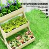 3 Tier Raised Garden Bed Wooden Elevated Planter Box Kit, 66L for Flower, Vegetable, Herb, 65x75x78cm, Green