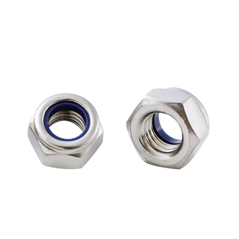 Blue Nylon Self-Locking Anti-Slip Hex Nut with Fine Thread