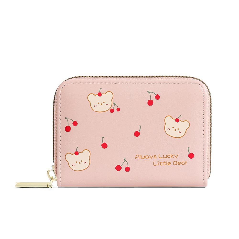 Candy Color Bear Pattern Wallet Korean Style Small Zipper Wallet Portable Short Coin Purse School