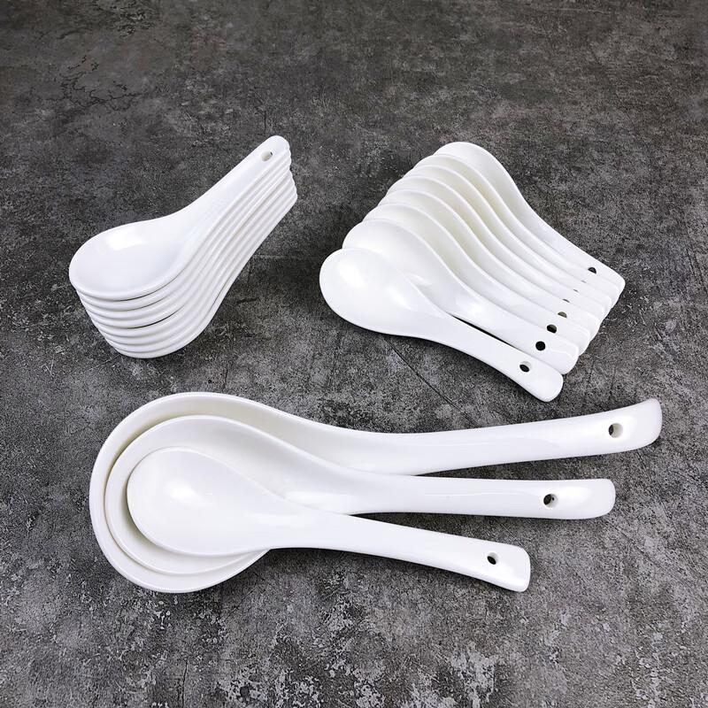 Qianxing White Ceramic Serving Spoons & Scoops