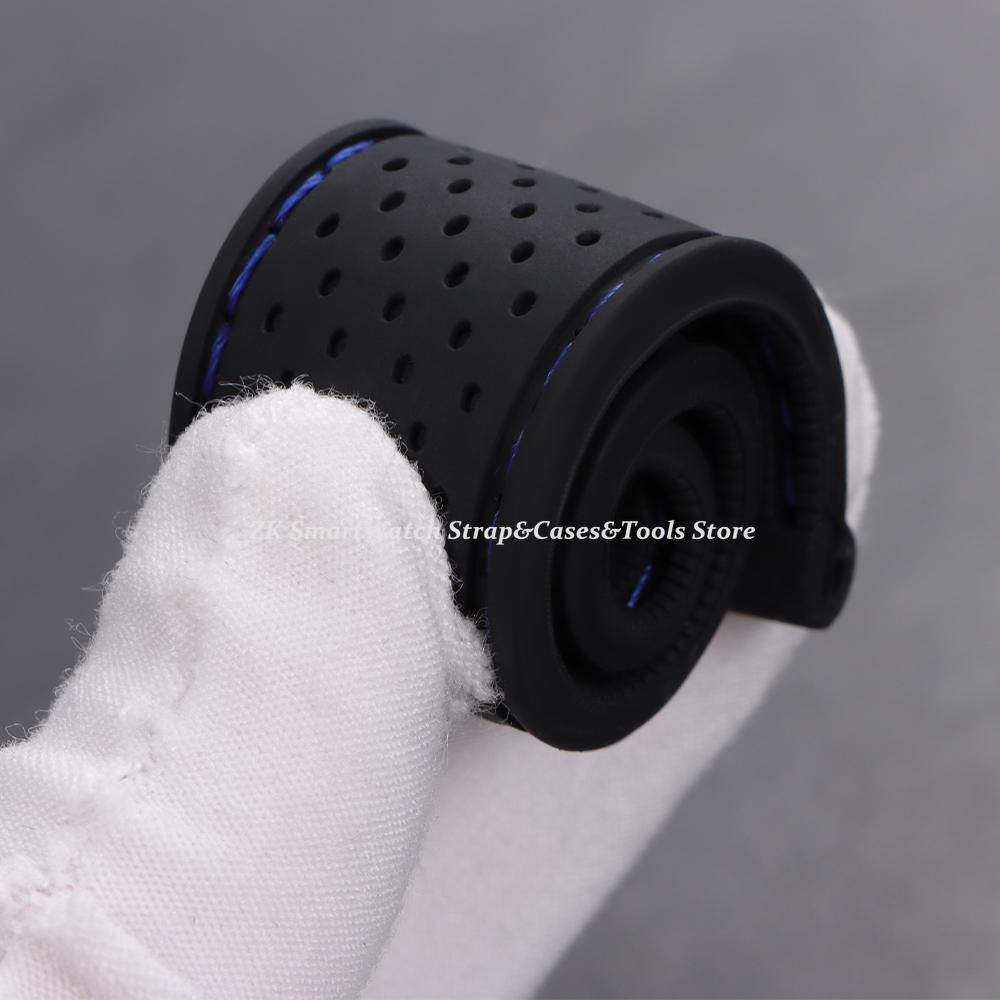 20mm 22mm Silicone Watch Band Butterfly Buckle Waterproof Soft Rubber Strap for Men Women Replacement Breathable Watch Bracelet