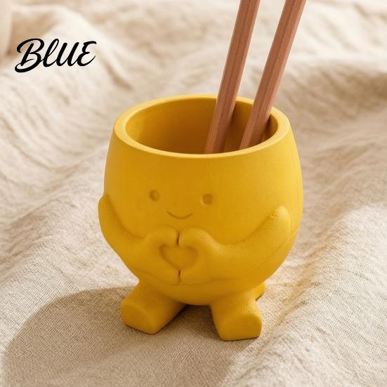 Modern Home Decor Pot 3D Printed Cute Smile Plant Pots Succulent Planters for Indoor Plants Small Stationery Organizer Funny Flowerpot Unique