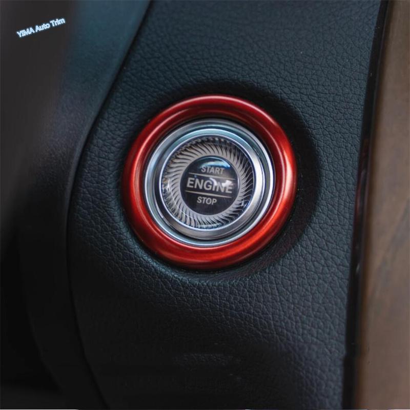 Car Start Stop Engine Button Ring Cover Trim Accessories Fit For Mercedes-Benz C CLASS W205 C200 C260 GLC X253 E Class W213 E300