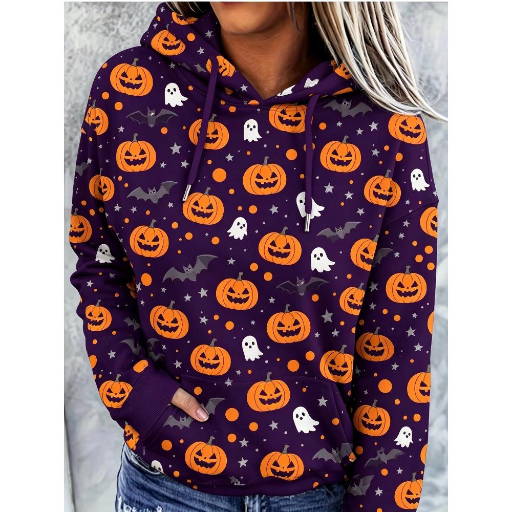 Women Fleece Hoodie Day Of The Dead Sugar Skull Marigold All‑Over Print Long Sleeve Drawstring Pocket Loose Hooded Sweatshirt