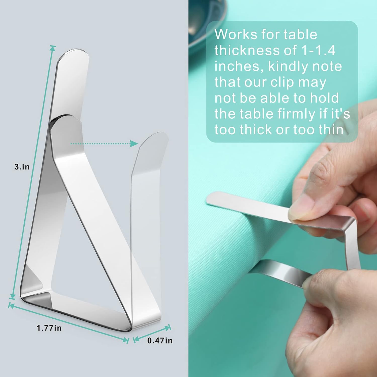 12 Pack Tablecloth Clips - Heavy Duty Picnic Table Clips, Stainless Steel Table Cloth Cover Clamps, Table Cloth Holders Ideal for Restaurant Picnics