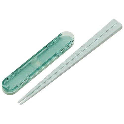 Skater Noiseless Bento Spoon and Chopsticks Set with Case 18cm Smoky Green CCS3SA-A