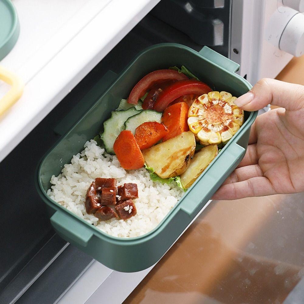 Portable Double-Layer Lunch Box Microwavable Food Storage Containers Divided Lunch Box Student
