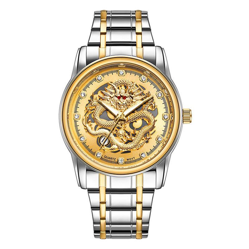 

Крутые Золотые Драконы Длинные WLISTH Деловые Мужские Аналоговые Кварцевые Часы Мода Нержавеющая Сталь Отображение Даты Светящиеся Наручные Часы серебряный/золотой