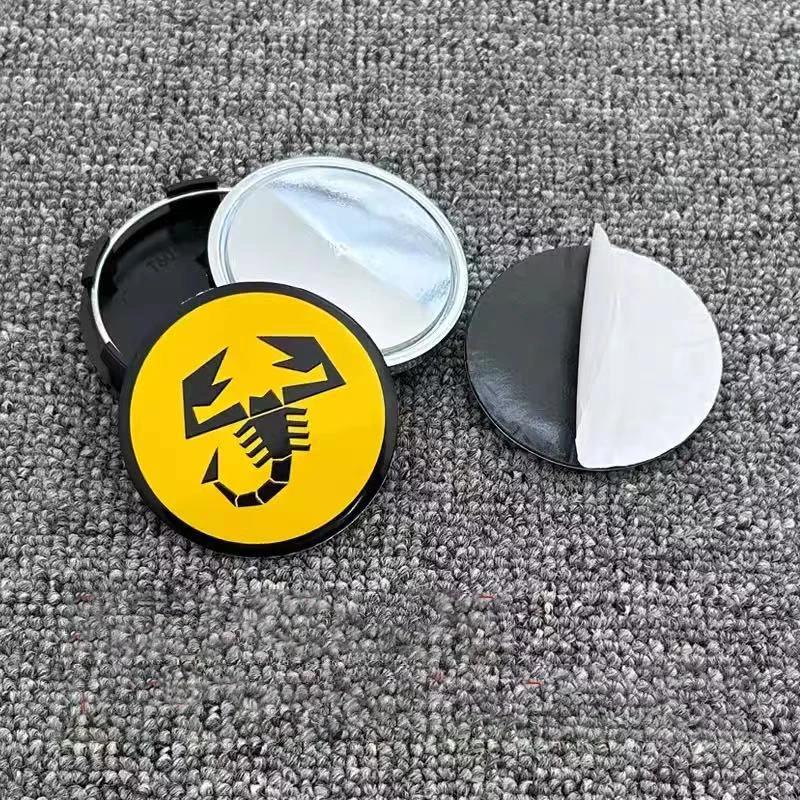 56mm Car Wheel Hub Cover Sticker Accessory For Fiat Abarth 500 Tipo FR Panda Argo Freemont Viaggio Bravo Punto Doblo Pulse Stilo