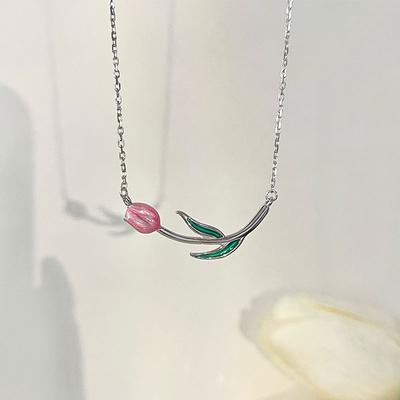 Tulip Necklace Designed By Female Niche, Summer Neck Chain, Flower Necklace, Gift Trend for Best Friends