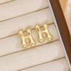 18K Polished Cute Bubble 26 Alphabet Stud Earrings - Minimalist Ear Jewelry