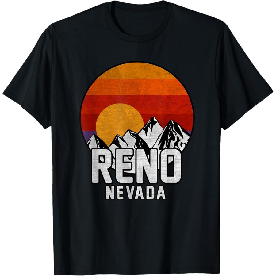 Reno Nevada Retro Mountain Sunset design T-Shirt XXXXXL чёрный