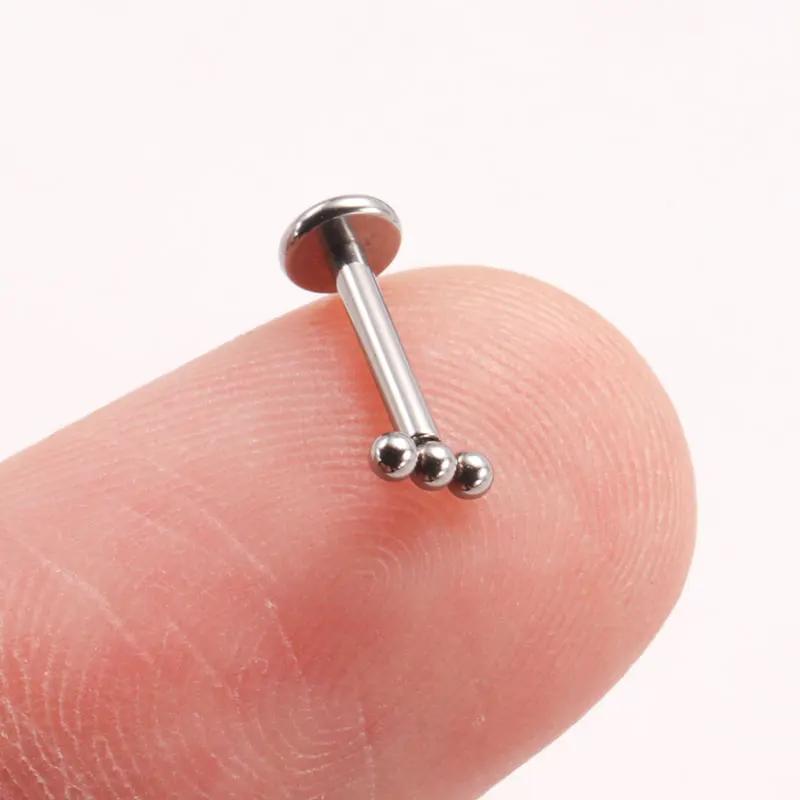 1/10 Stück ASTM F136 Titan-Kugeln Labret Piercing Ohr Flat Tragus Knorpel Helix Conch Ohrring Lippe Nase Piercing Körperschmuck