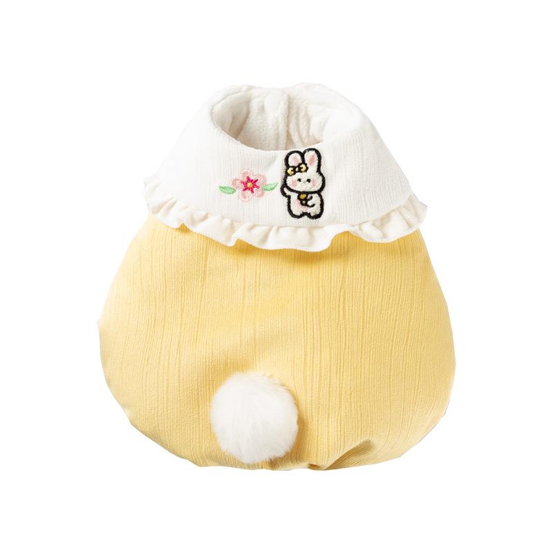 Nerve cat solid color Korean version pit strip rabbit lapel vest autumn and winter thickened warm cat clothes pet clothes