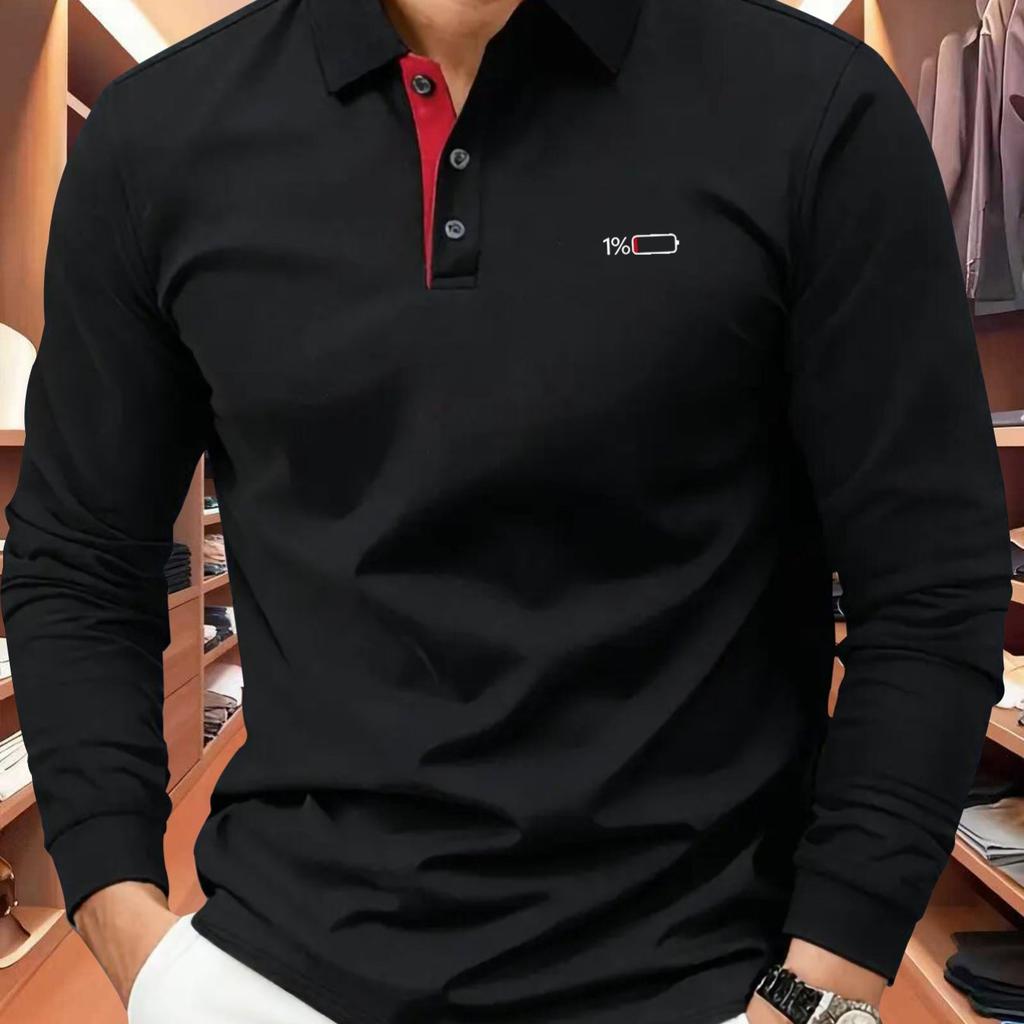 Men's Outdoor Golf & Equestrian Casual Long-Sleeve Polo Shirt,Breathable and Comfortable,Suitable for All Seasons, Can Be Worn As an Inner