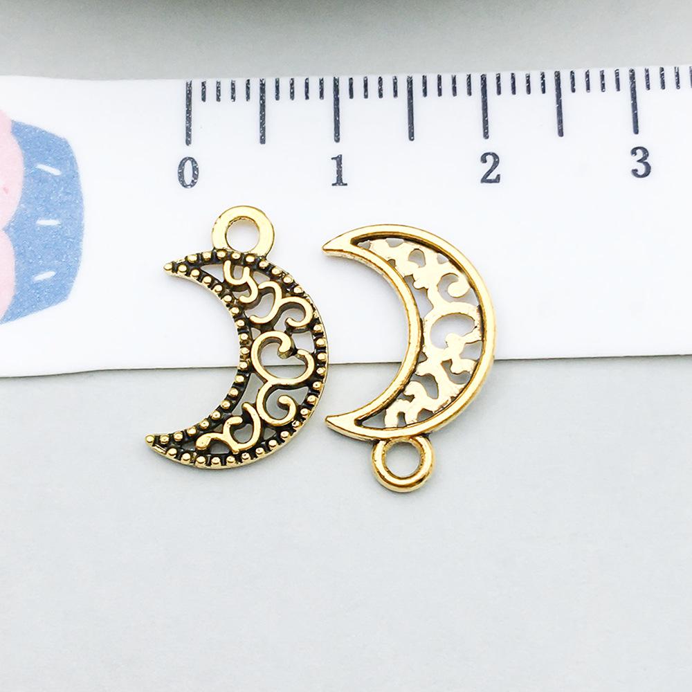 100-Piece Five-Color Alloy Sun, Moon, and Star Pendant Charms for DIY Jewelry