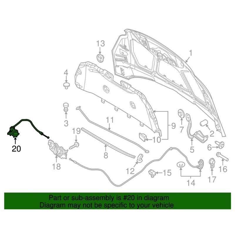 Hood Release Cable CV6Z16A770A Accessories Hood Lock Latches Control Cable for 2012-2018 Easy Installation