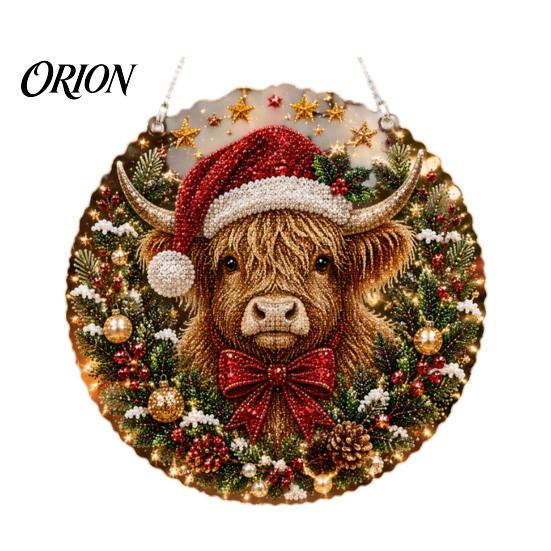 Acryl-Weihnachtsornamente Kunst-Hängeornament-Kit mit Kunstperlen, Leuchtende Feiertagsdekoration Langlebig für Baumfenster, DIY Festlicher Anhänger Heimparty