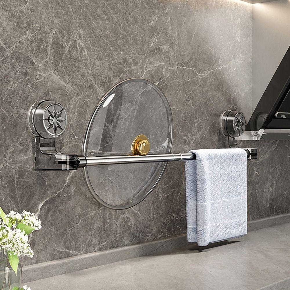 Adjustable Suction Cup Towel Rack Plastic Towel Storage Shelf Practical Shoe Rack Bathroom