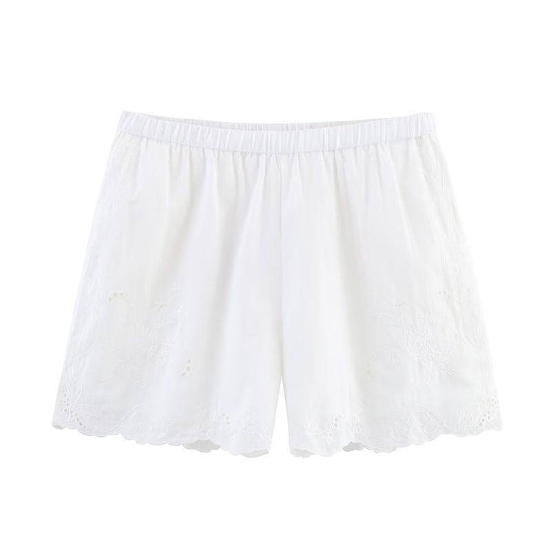 Kaslead New Arrival Women's Clothing Fashion Style Fashion Minimalist Flower Embroider Pajamas Style Shorts 0881400