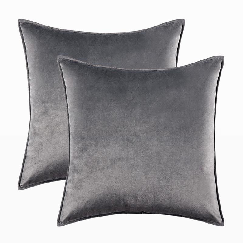 2pcs Luxurious Italy Velvet Pillowslip Throw Pillow Covers High Grade Solid Color Gift Cushion Case For Living Room Sofa Bed