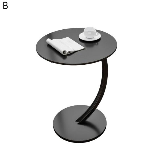 Round Side Table Modern Couch Sofa Bed Small C-Shaped End Table Office Living Room Bedroom Bedside Coffee Desk Multifunctional Nightstand