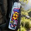 1PC 67 Retro Psychedelic Graffiti Print 750ml Color Plastic Sports Water Bottle Leakproof Flip Straw Lid Suitable for Sports Office Home Use