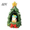 Christmas Window Display Tree Ornament Lamp, Santa Claus And Golden Star Decor, Indoor Holiday Ornaments Durable Resin Decorative Figure for